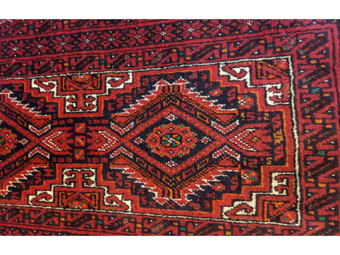 261 x 53 cm Persian Baluch Tribal Red Rug - Rugoutlet