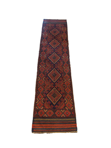 262 x 60 cm Afghan Mushwani Traditional Blue Rug - Rugoutlet