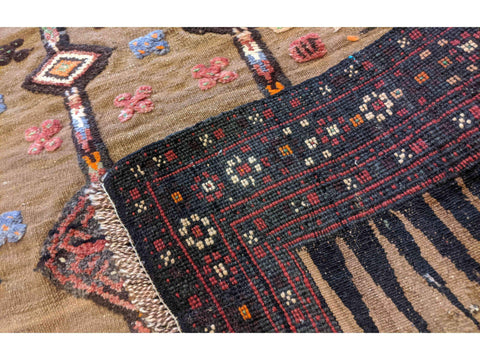 263 x 108 cm nomadic Persian Baluch Tribal Yellow Rug - Rugoutlet