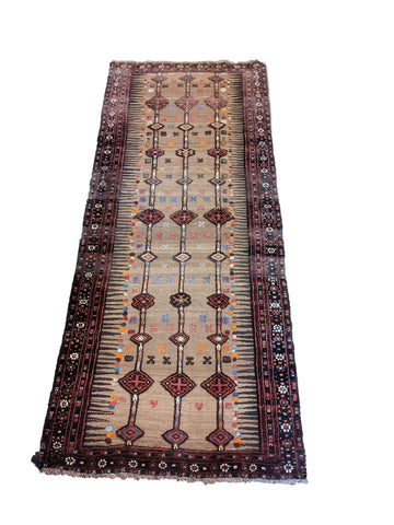 263 x 108 cm nomadic Persian Baluch Tribal Yellow Rug - Rugoutlet