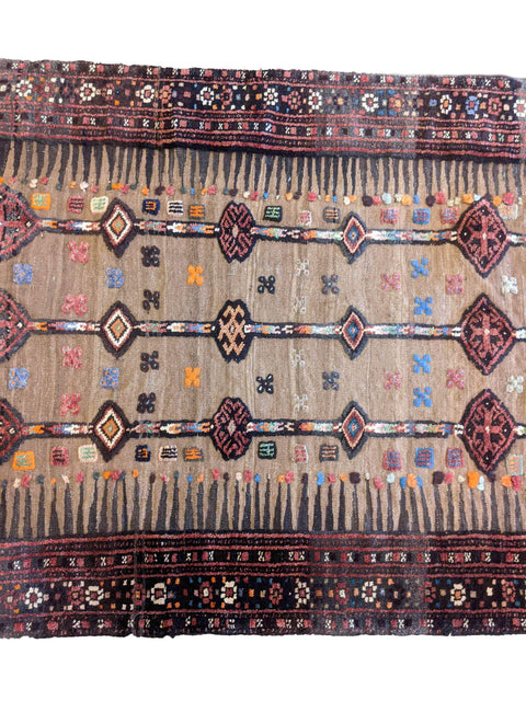 263 x 108 cm nomadic Persian Baluch Tribal Yellow Rug - Rugoutlet
