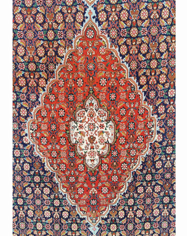 266 x 180 cm Fine Tabriz Mahi Traditional Red Rug - Rugoutlet