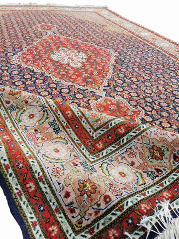 266 x 180 cm Fine Tabriz Mahi Traditional Red Rug - Rugoutlet