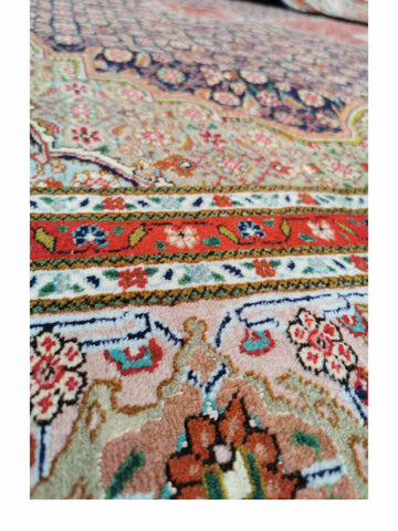 266 x 180 cm Fine Tabriz Mahi Traditional Red Rug - Rugoutlet