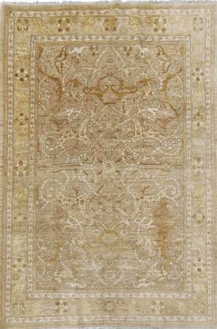 A beige Ziegler wool rug with intricate brown patterns, measuring 266 x 194 cm.