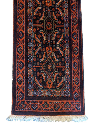 267 x 59 cm Persian Baluch Tribal Red Rug - Rugoutlet
