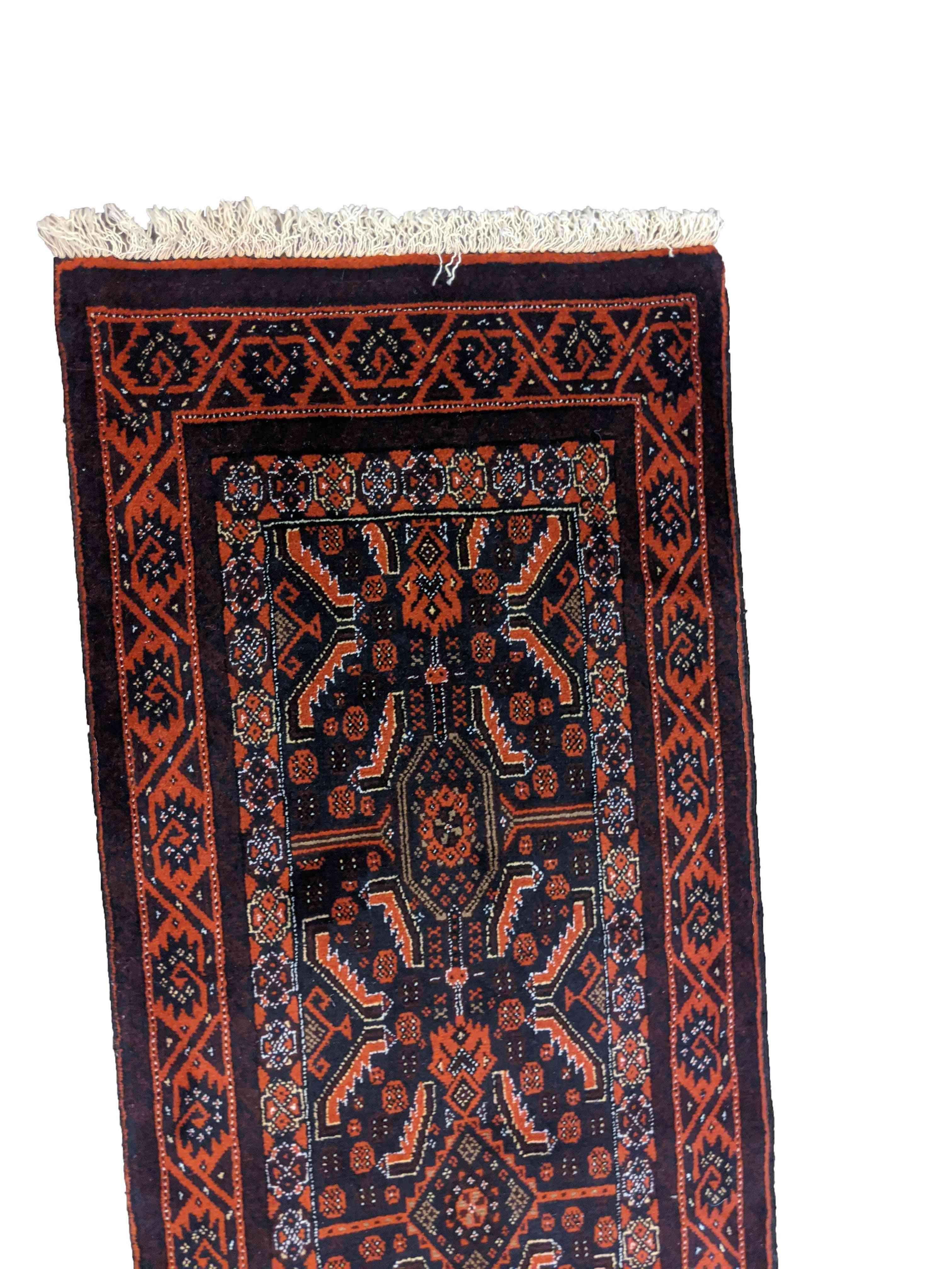 267 x 59 cm Persian Baluch Tribal Red Rug - Rugmaster