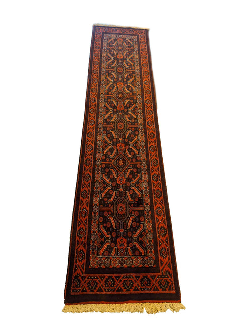 267 x 59 cm Persian Baluch Tribal Red Rug - Rugoutlet