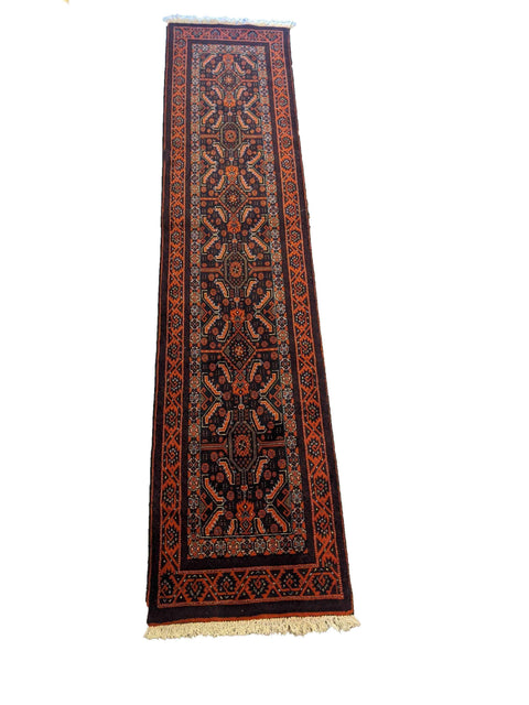 267 x 59 cm Persian Baluch Tribal Red Rug - Rugoutlet