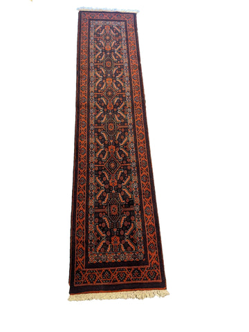 267 x 59 cm Persian Baluch Tribal Red Rug - Rugoutlet