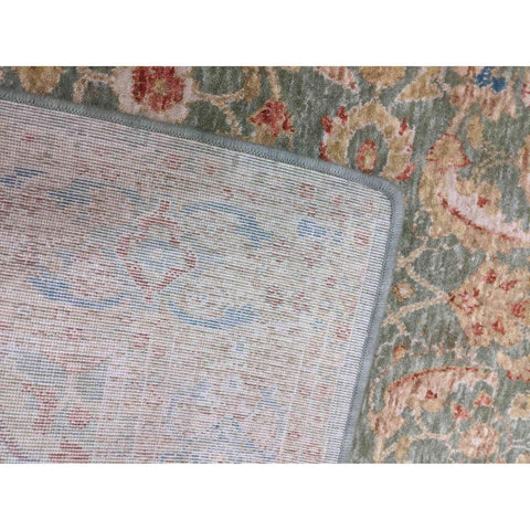 268 x 135 cm Powerloom Kashan Traditional Green Large Rug - Rugoutlet