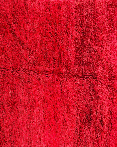270 x 190 cm Moroccan Berber Beni Ourain Tribal Red Rug - Rugoutlet