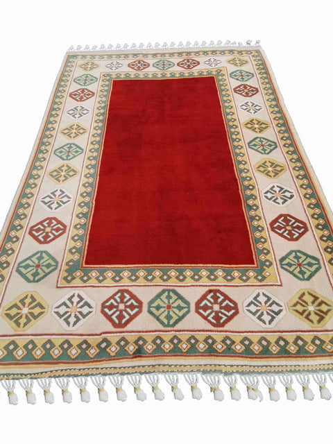 270 x 198 cm Tunisian Tribal Red Rug - Rugoutlet