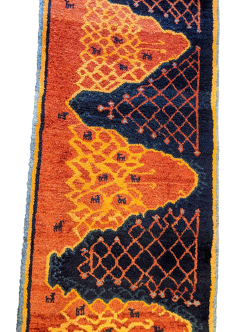 270 x 87 cm Persian Gabbeh Tribal Orange Rug - Rugoutlet