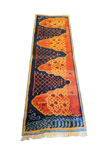 270 x 87 cm Persian Gabbeh Tribal Orange Rug - Rugoutlet