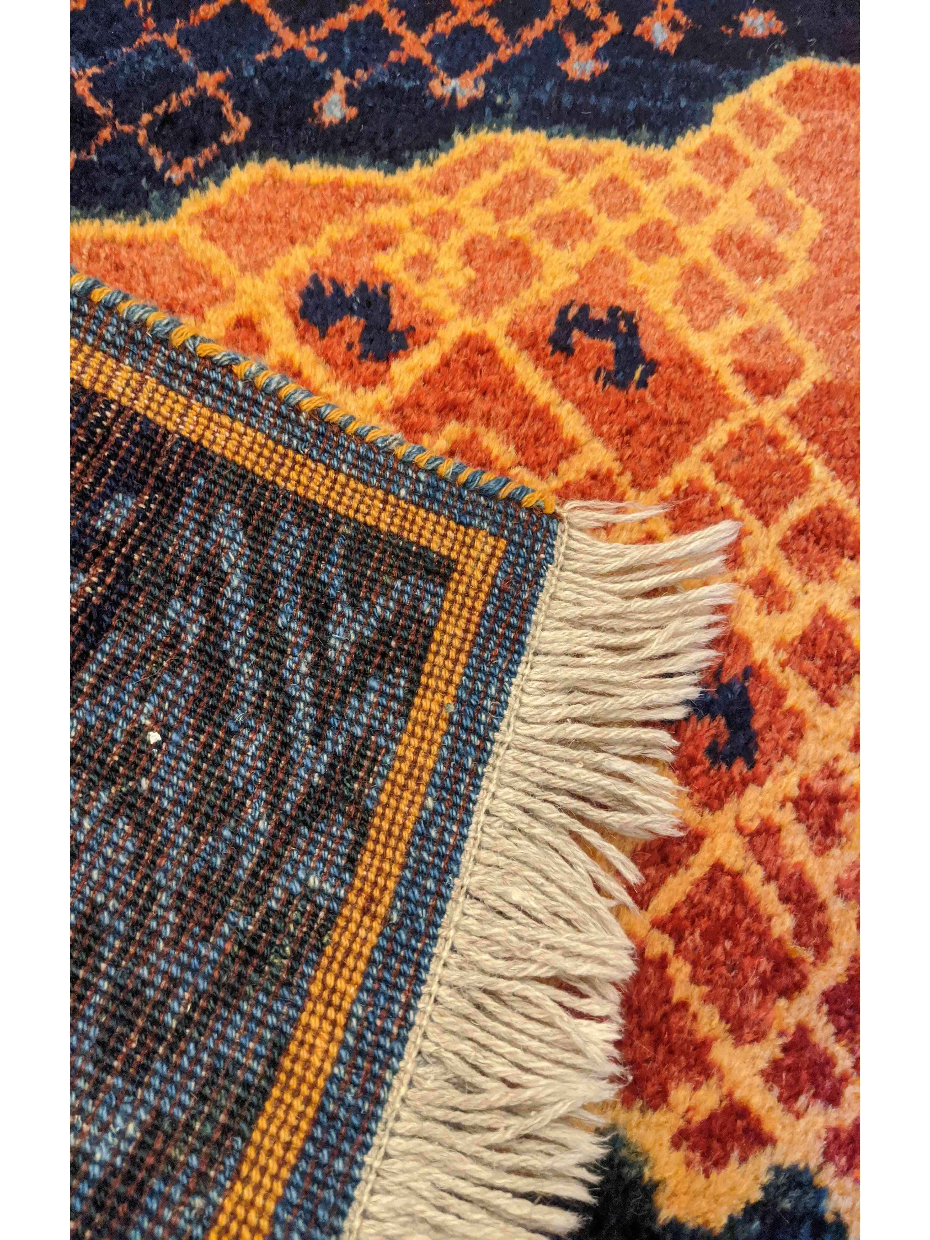 270 x 87 cm Persian Gabbeh Tribal Orange Rug - Rugmaster