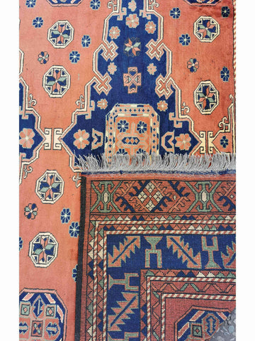 274 x 207 cm Fine Afghan Karegah Tribal Blue Large Rug - Rugmaster