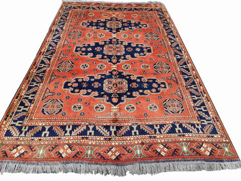 274 x 207 cm Fine Afghan Karegah Tribal Blue Large Rug - Rugmaster