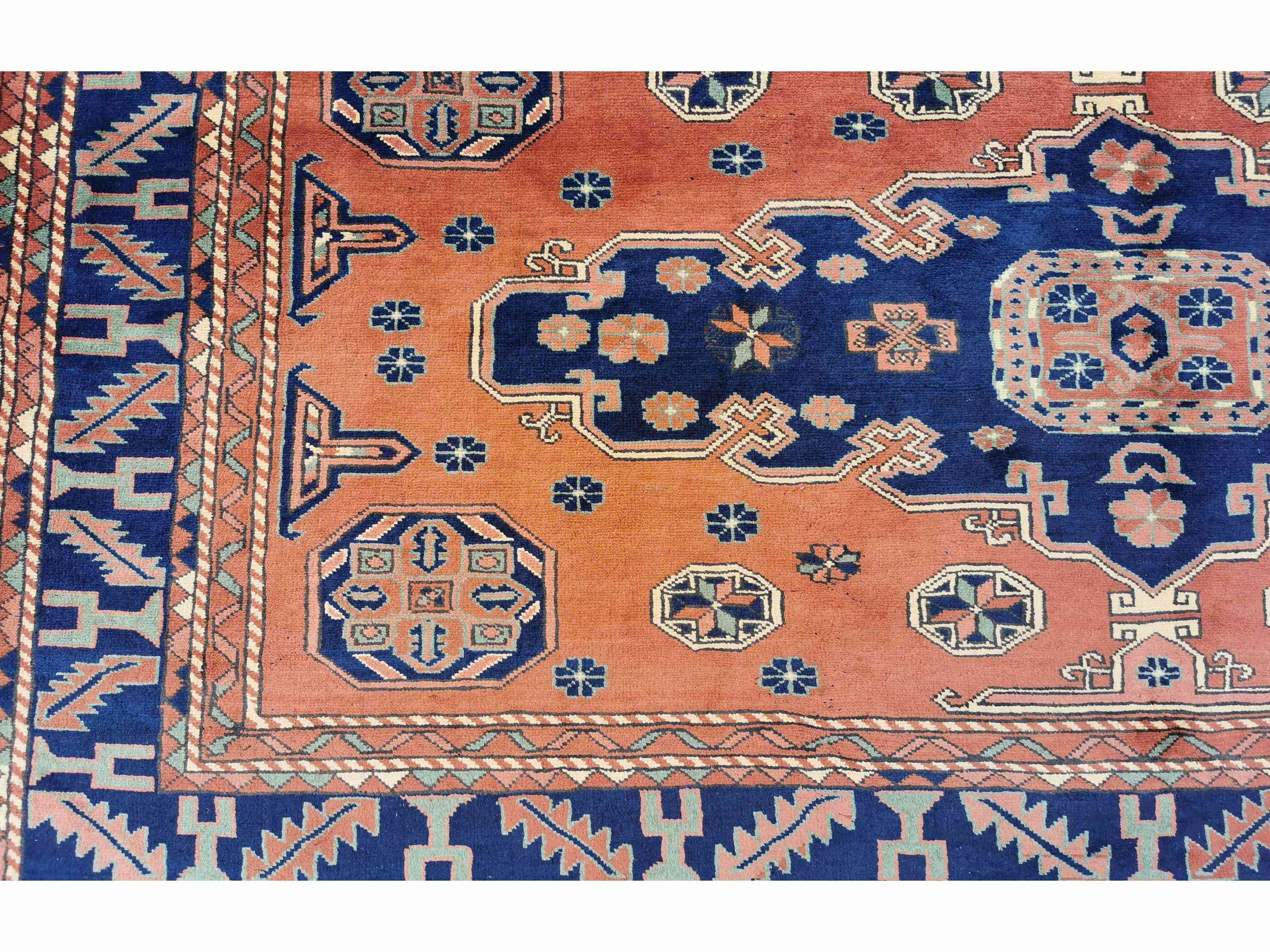 274 x 207 cm Fine Afghan Karegah Tribal Blue Large Rug - Rugmaster