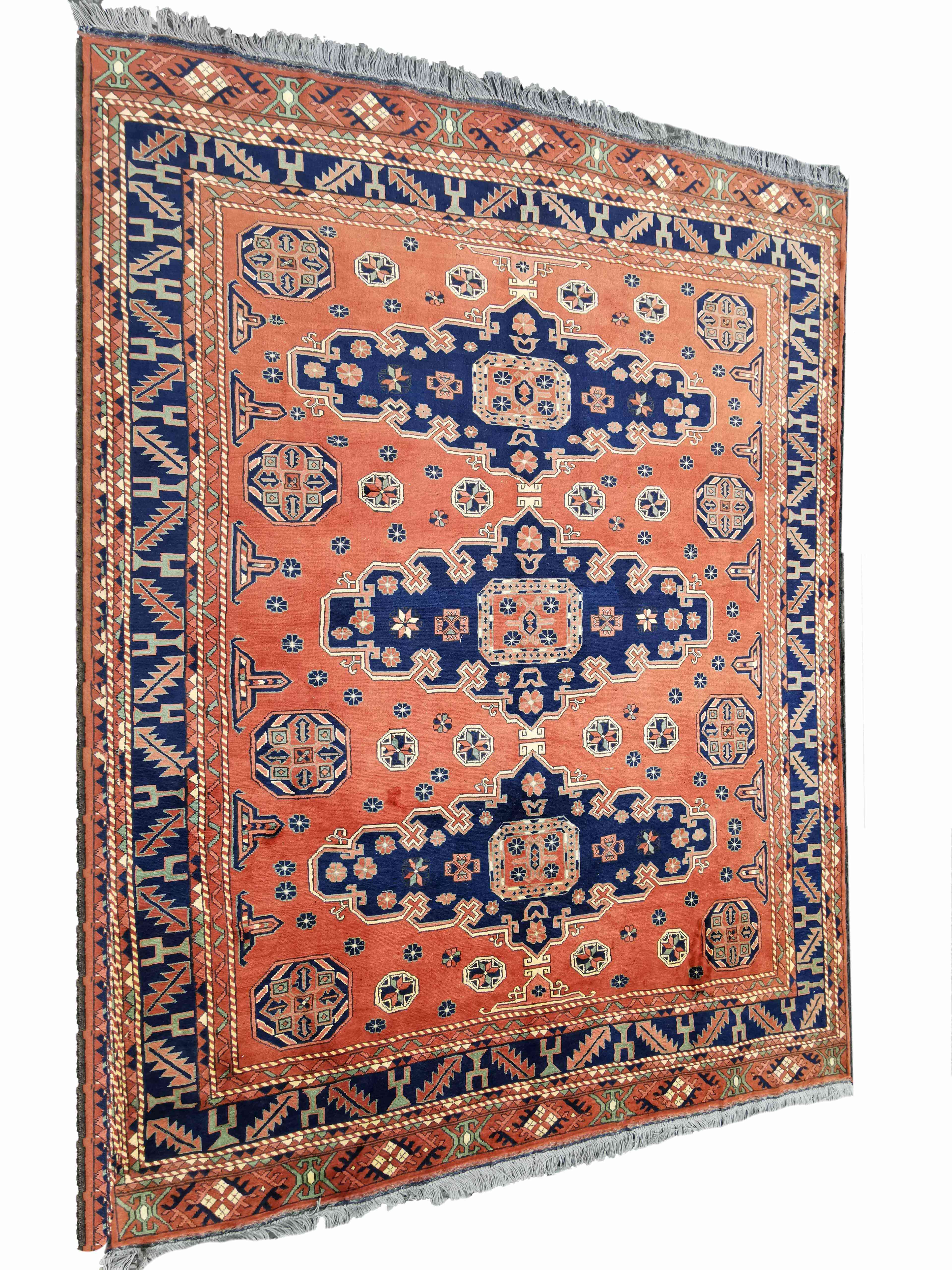 274 x 207 cm Fine Afghan Karegah Tribal Blue Large Rug - Rugmaster
