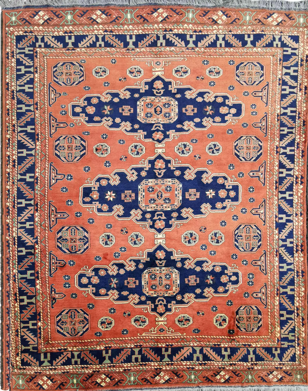 Fine Afghan Karegah Tribal Wool Rug 274 x 207 cm (8.99 x 6.79 ft)