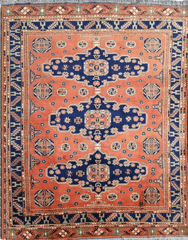 A traditional Afghan wool rug