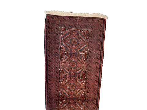 274 x 52 cm Persian Baluch Tribal Red Rug - Rugoutlet