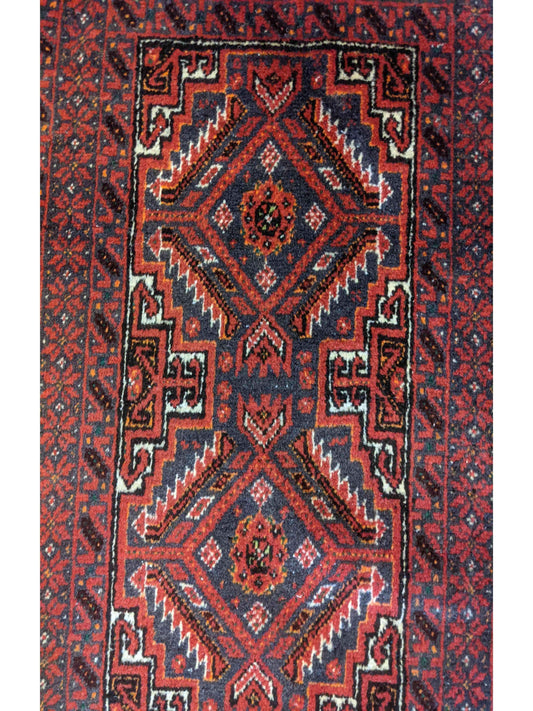 274 x 52 cm Persian Baluch Tribal Red Rug - Rugmaster