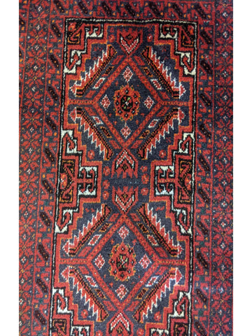 274 x 52 cm Persian Baluch Tribal Red Rug - Rugoutlet