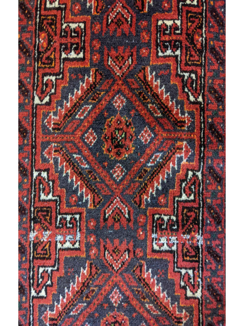 274 x 52 cm Persian Baluch Tribal Red Rug - Rugoutlet