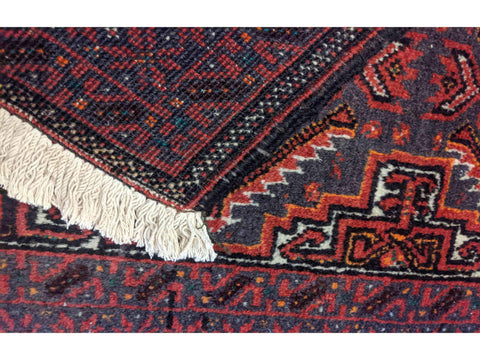 274 x 52 cm Persian Baluch Tribal Red Rug - Rugoutlet