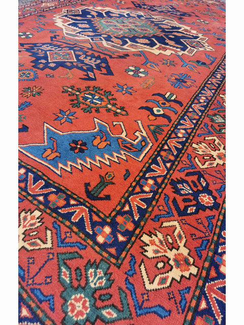 275 x 192 cm Afghan Karegah Tribal Red Large Rug - Rugoutlet