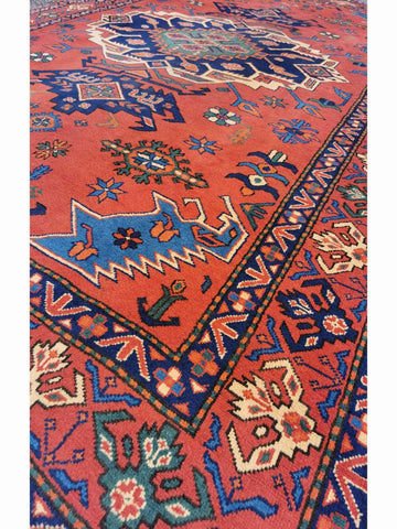 275 x 192 cm Afghan Karegah Tribal Red Large Rug - Rugoutlet
