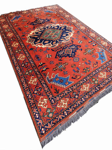 275 x 192 cm Afghan Karegah Tribal Red Large Rug - Rugmaster