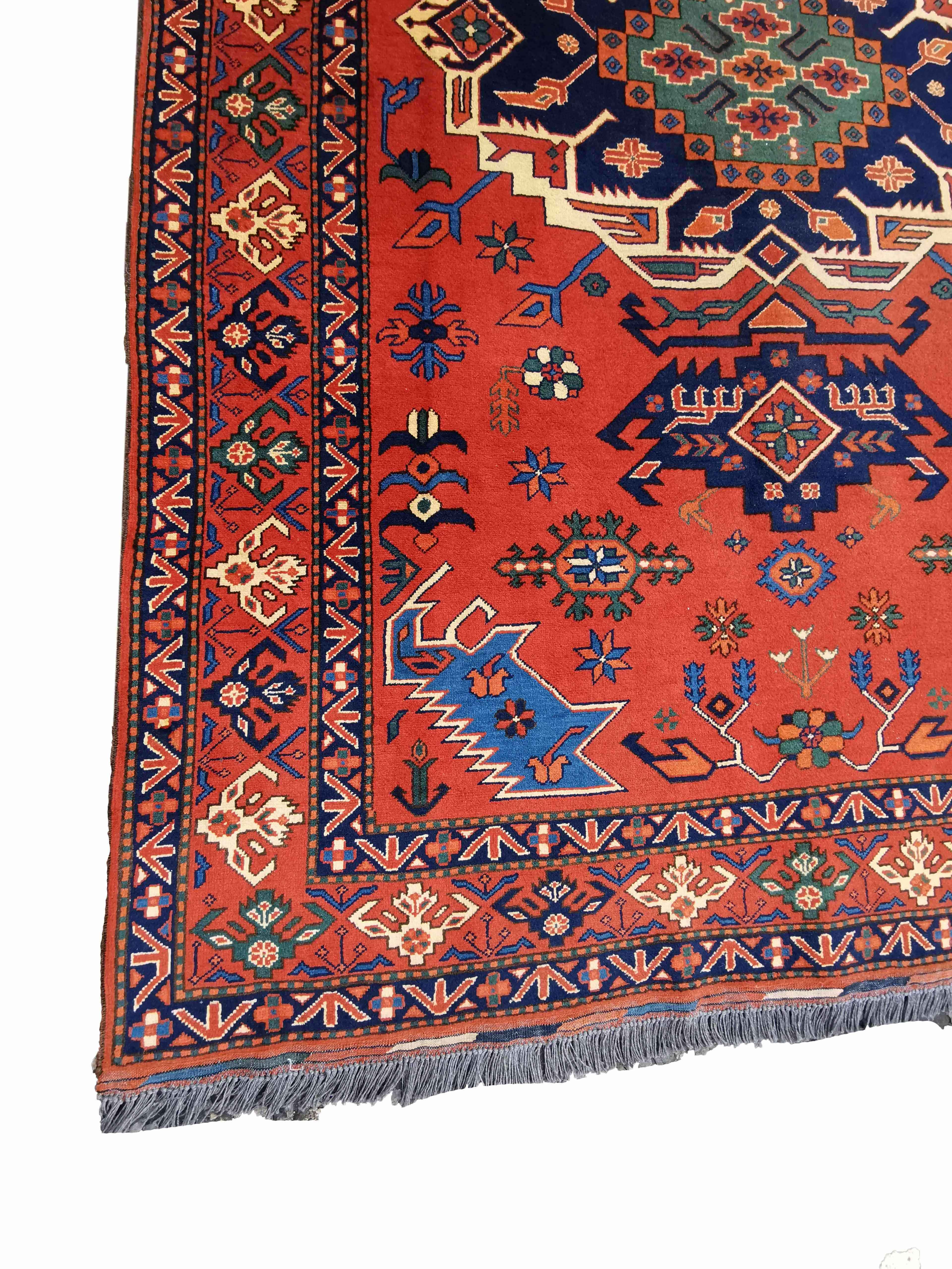 275 x 192 cm Afghan Karegah Tribal Red Large Rug - Rugoutlet