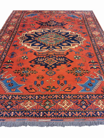 275 x 192 cm Afghan Karegah Tribal Red Large Rug - Rugoutlet