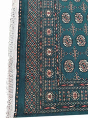 275 x 193 cm Pakistan Bukhara Traditional Green Large Rug - Rugmaster