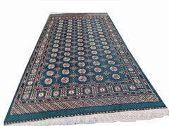 275 x 193 cm Pakistan Bukhara Traditional Green Large Rug - Rugmaster