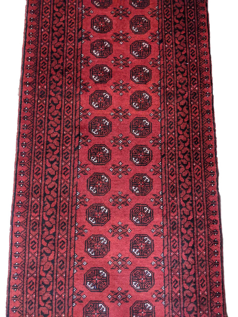 275 x 86 cm Red Afghan Tribal Red Rug - Rugoutlet