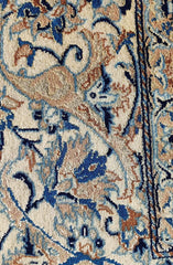 276 x 168 cm Persian Nain Blue Traditional Blue Large Rug - Rugmaster