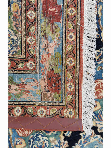 276 x 200 cm Senneh Traditional Blue Large Rug - Rugoutlet