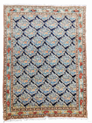 276 x 200 cm Senneh Traditional Blue Large Rug - Rugmaster