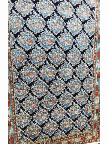 276 x 200 cm Senneh Traditional Blue Large Rug - Rugoutlet