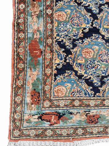 276 x 200 cm Senneh Traditional Blue Large Rug - Rugoutlet