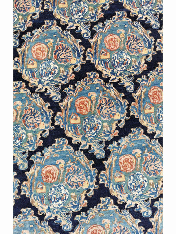 276 x 200 cm Senneh Traditional Blue Large Rug - Rugoutlet