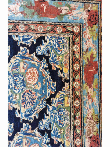 276 x 200 cm Senneh Traditional Blue Large Rug - Rugoutlet