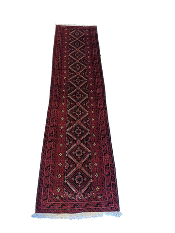 276 x 66 cm Persian Baluch Traditional Red Rug - Rugoutlet