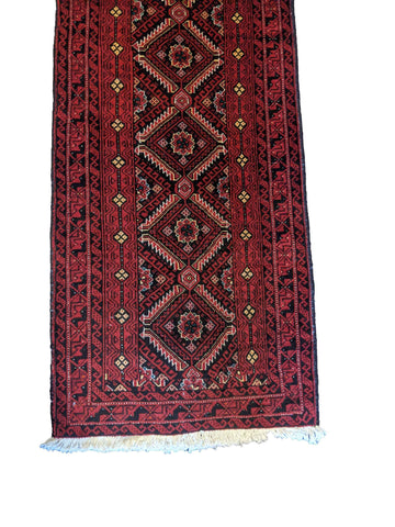 276 x 66 cm Persian Baluch Traditional Red Rug - Rugoutlet