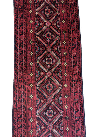 276 x 66 cm Persian Baluch Traditional Red Rug - Rugoutlet