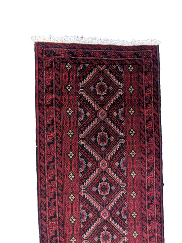 276 x 66 cm Persian Baluch Traditional Red Rug - Rugoutlet
